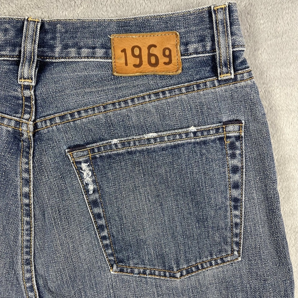 Gap 1969 Jeans Mens 30(29)x32(31) Blue Straight Leg Button Fly Made in USA Denim - Picture 12 of 13